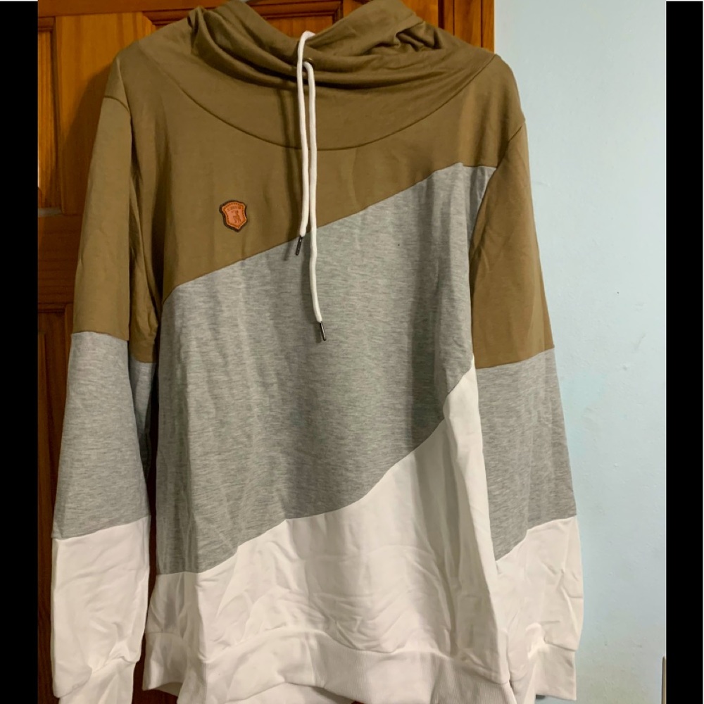 Hooded tri color hoodie